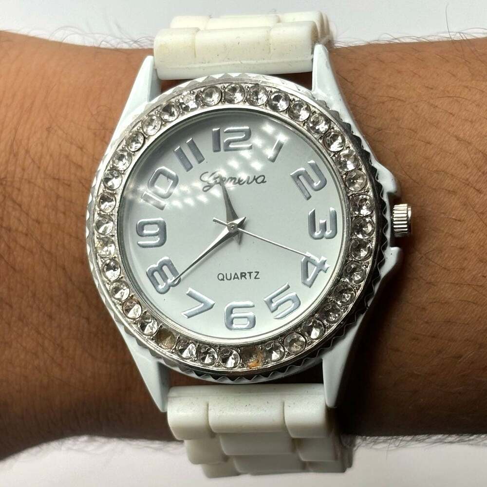 White Crystal Men's Watch